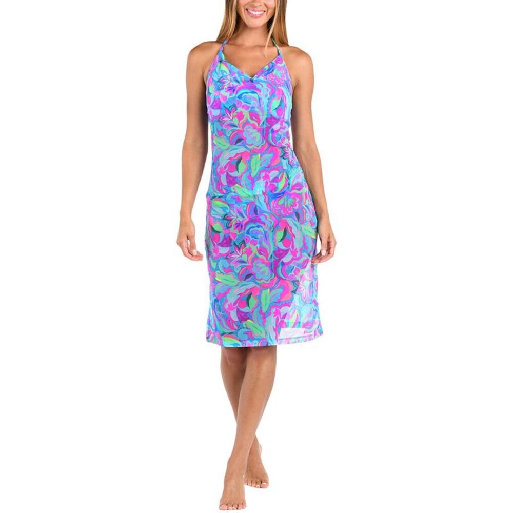 Sunshine 79 Womens  Swirltopia Halter Midi Dress